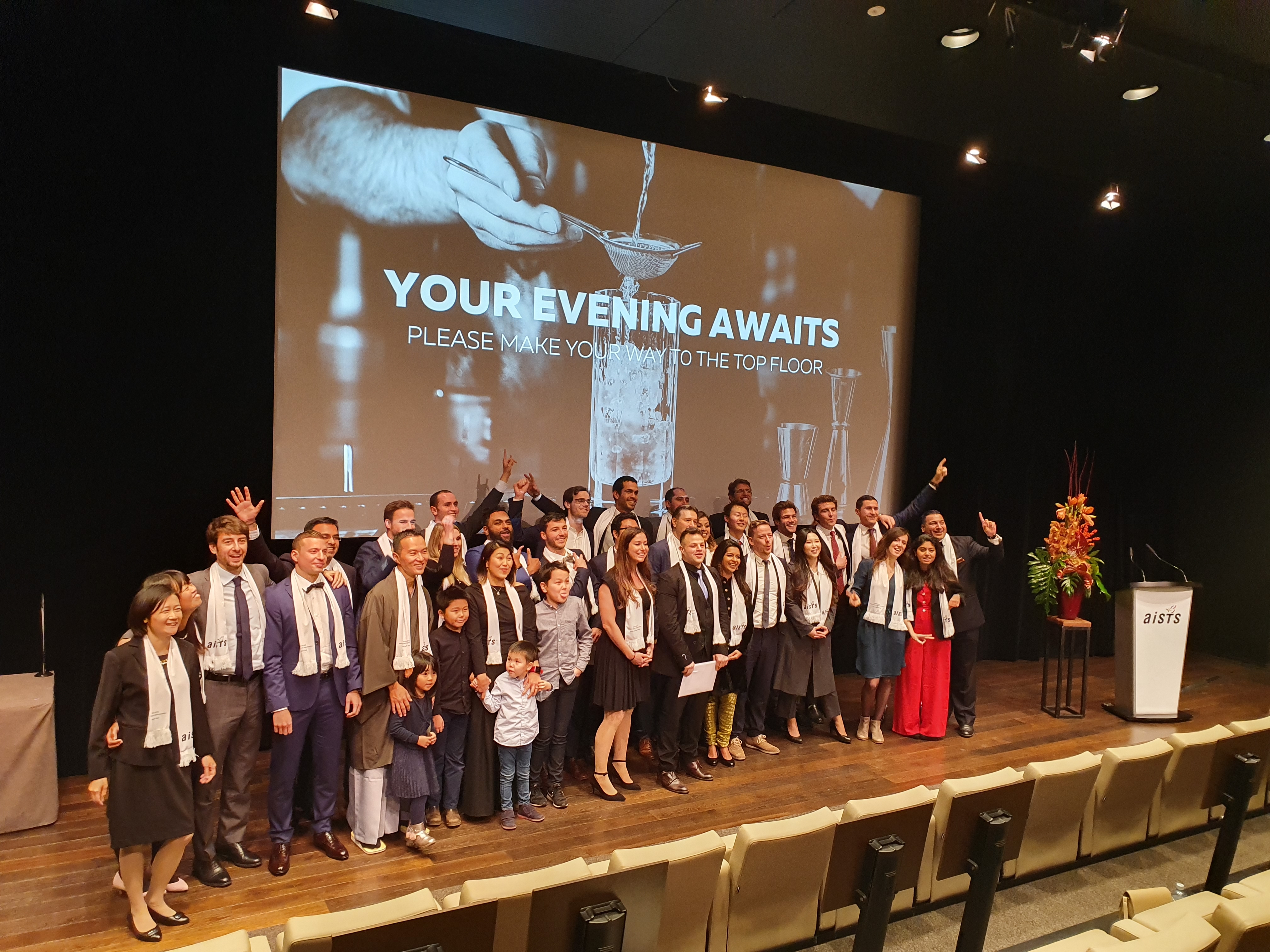 The AISTS class of 2019 group photo at the event held at The Olympic Museum in Lausanne. 