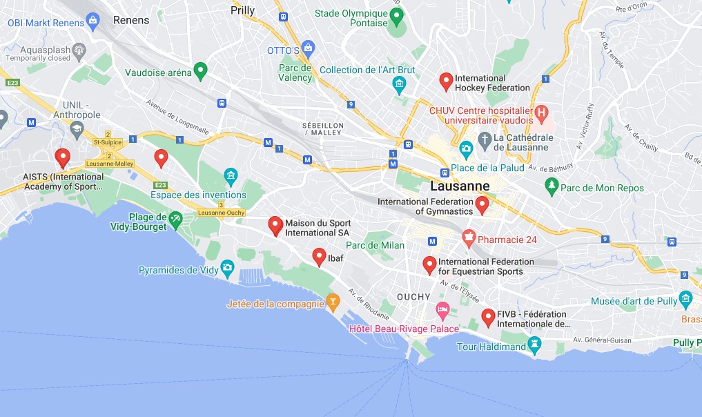 Lausanne Sports Federation Map