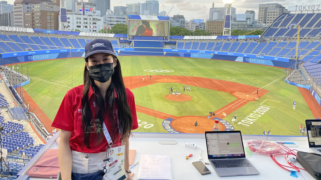 Misaki Kudo at the Tokyo 2020 Baseball Venue
