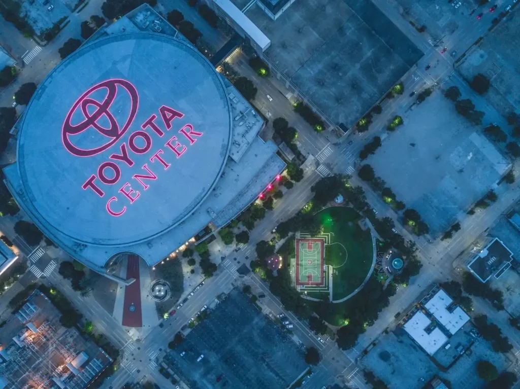 Toyota Center Stadium photographed from above