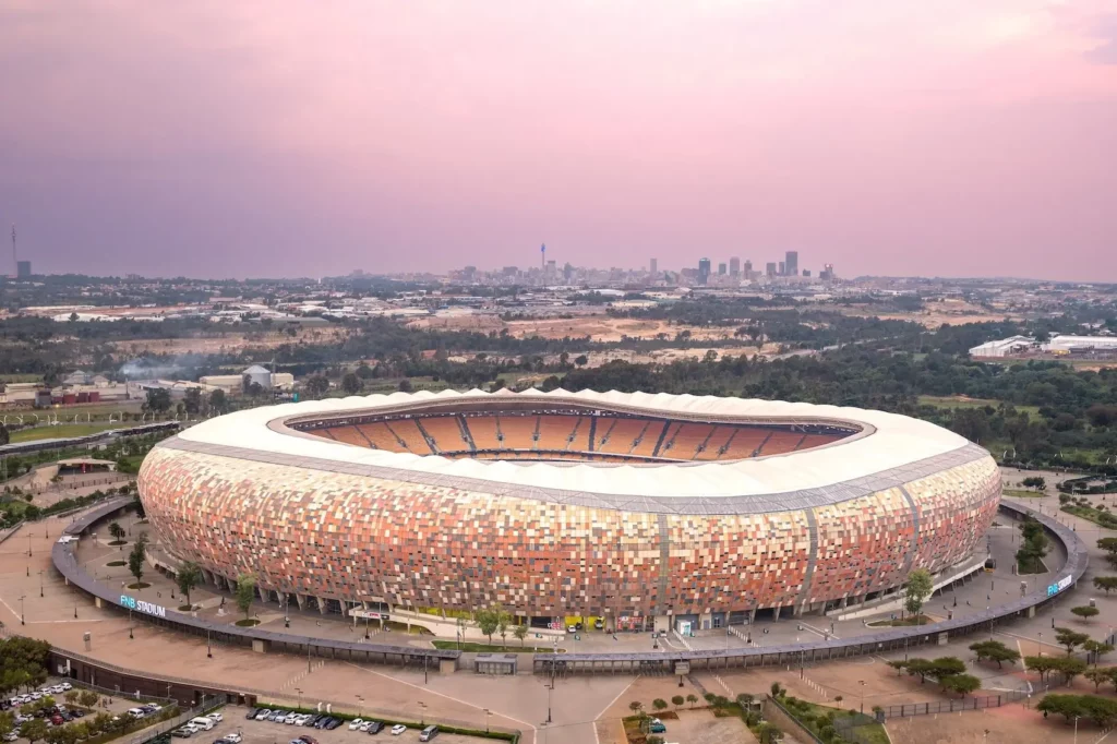 Aerial view of the FNB Stadium in Cape Town