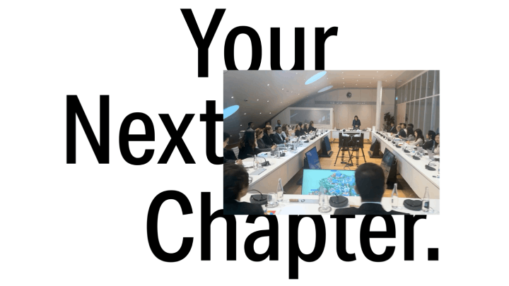 Your Next Chapter campaign visual for AISTS Master programmes