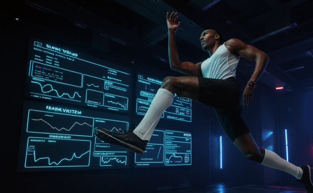 Athlete training with advanced sport technology and performance analytics